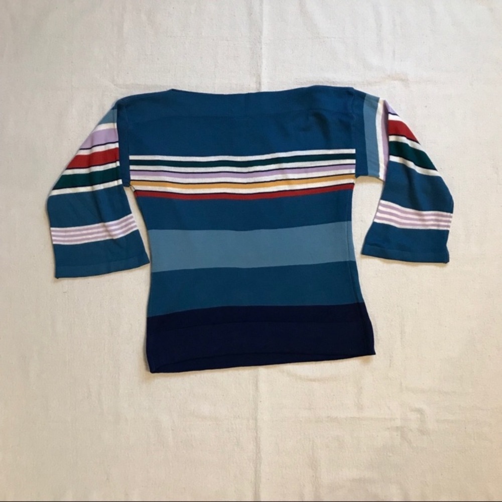 Vintage 70s Stripe boatneck Sweater Lightweight